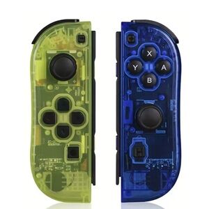 Transparent Yellow and Blue Gaming Controllers Joy Con Set for Nintendo Switch